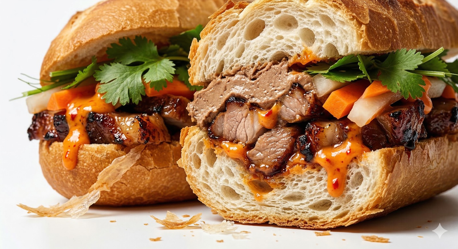 Bánh mì thịt nướng — close-up